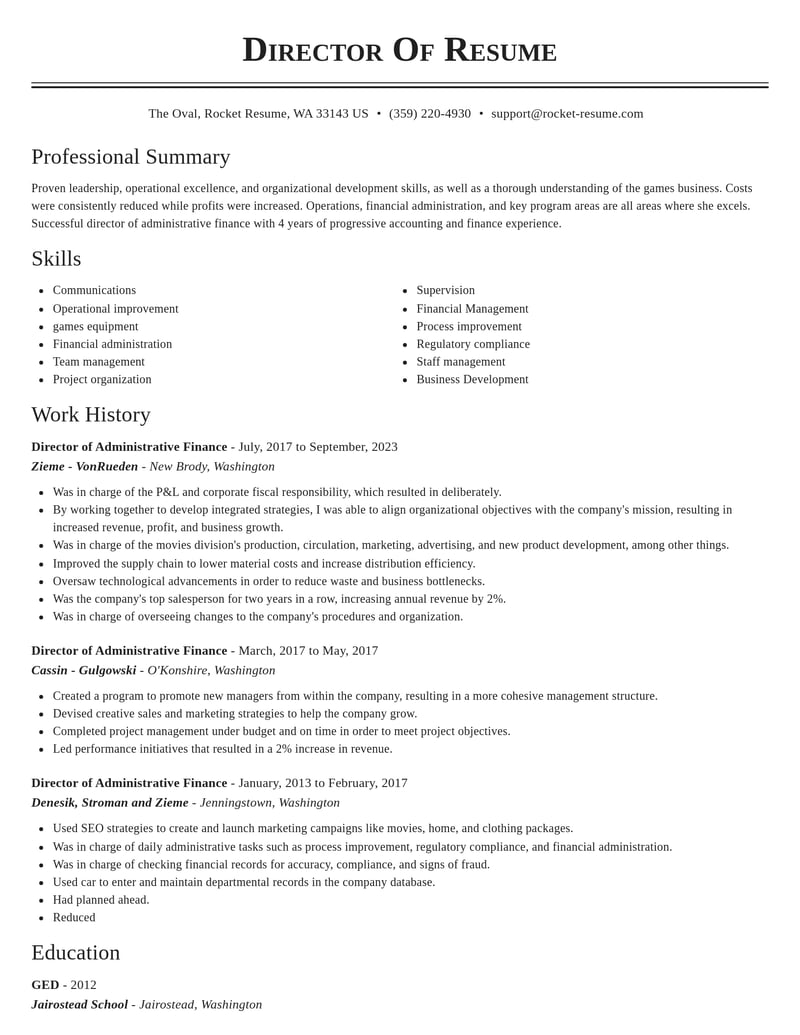 director of administrative finance accounting and finance resume classic template 0 cla