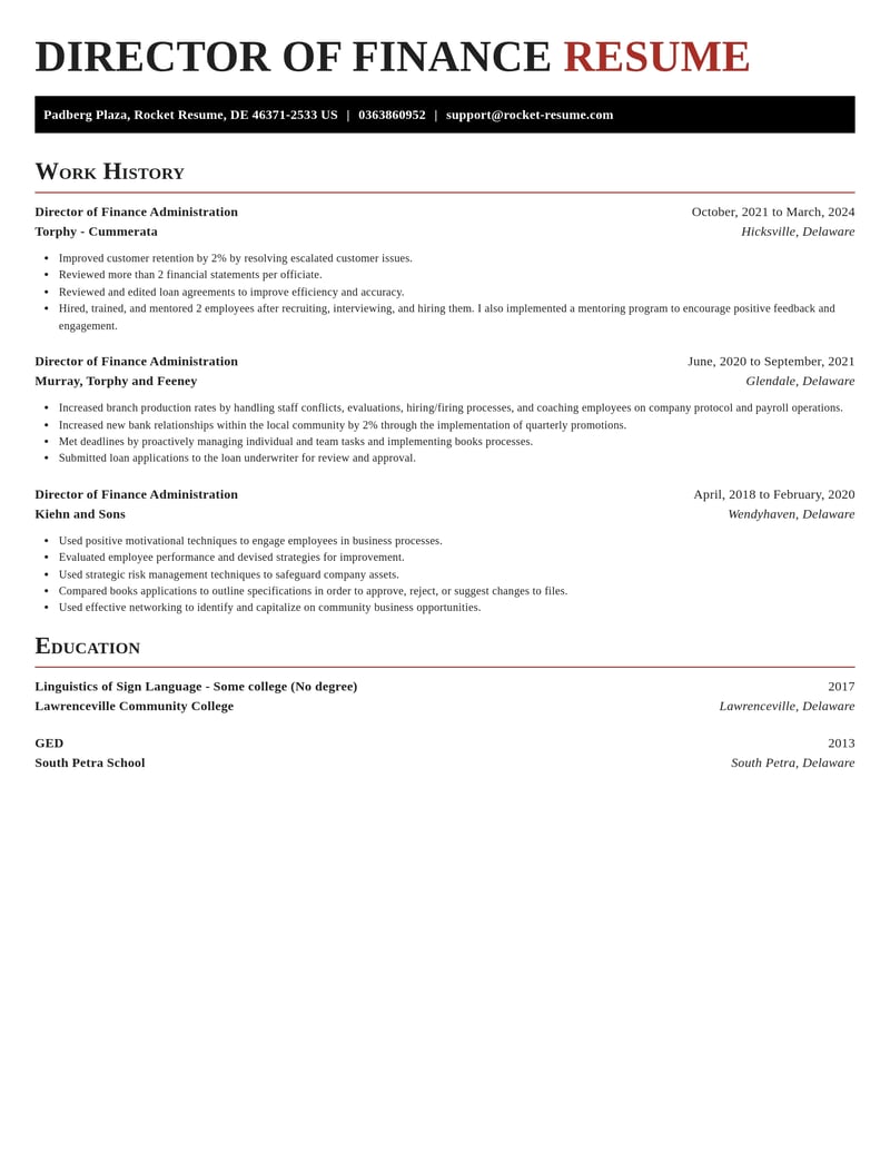director of finance administration accounting and finance resume exquisite template 2 exq