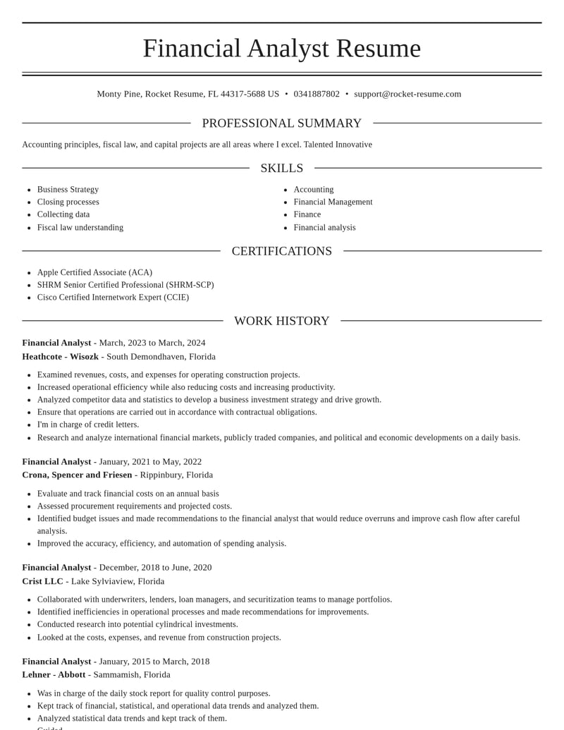 financial analyst accounting and finance resume elegant template 0 ele