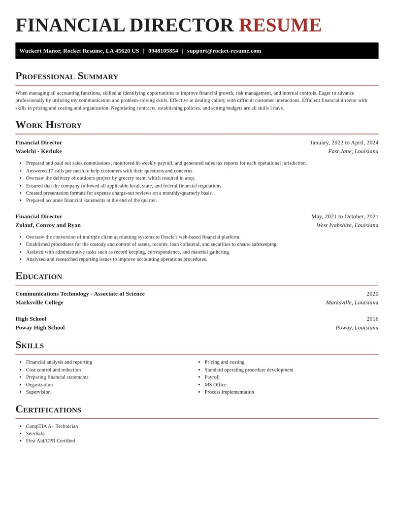 financial director accounting and finance resume exquisite template 2 exq