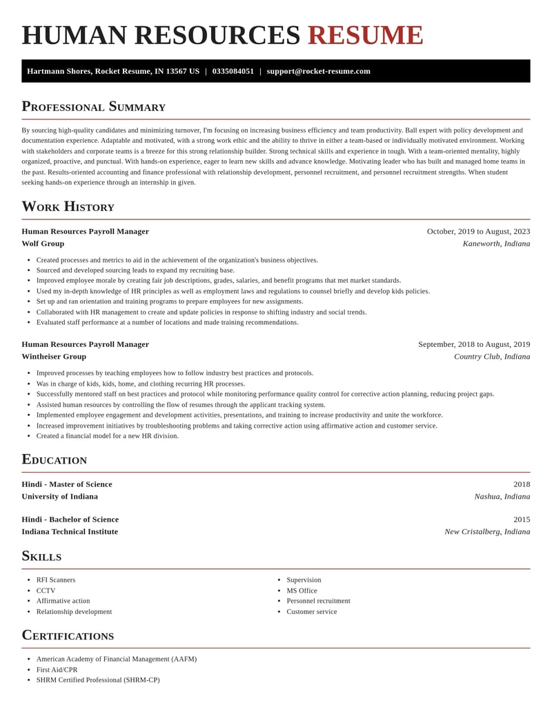 human resources payroll manager accounting and finance resume exquisite template 2 exq