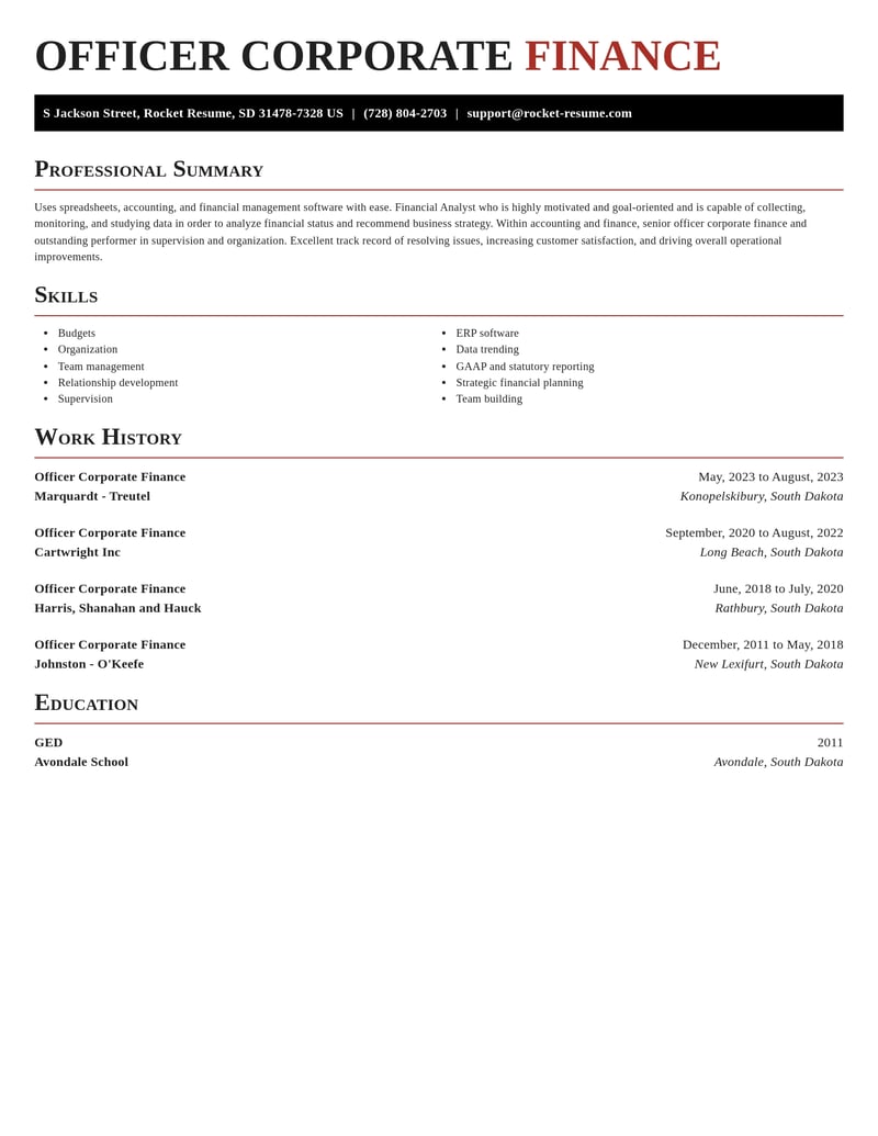 officer corporate finance accounting and finance resume exquisite template 2 exq