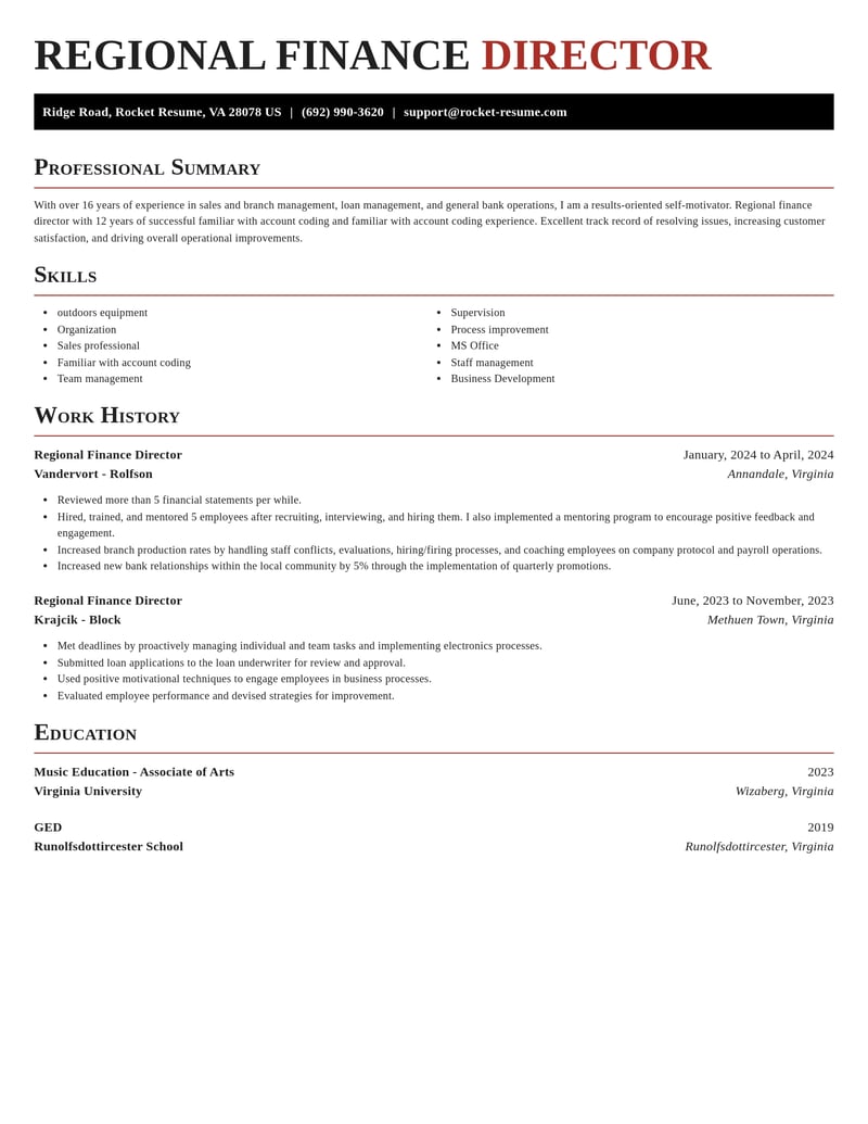 regional finance director accounting and finance resume exquisite template 2 exq