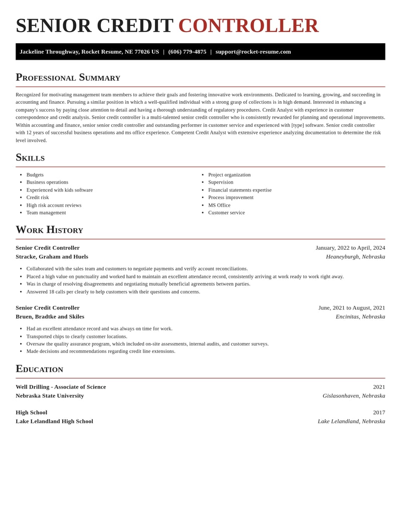 senior credit controller accounting and finance resume exquisite template 0 exq