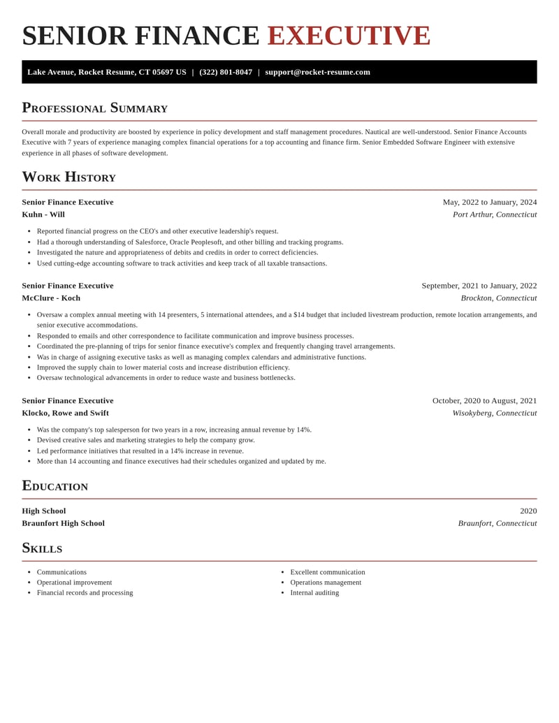 senior finance executive accounting and finance resume exquisite template 0 exq