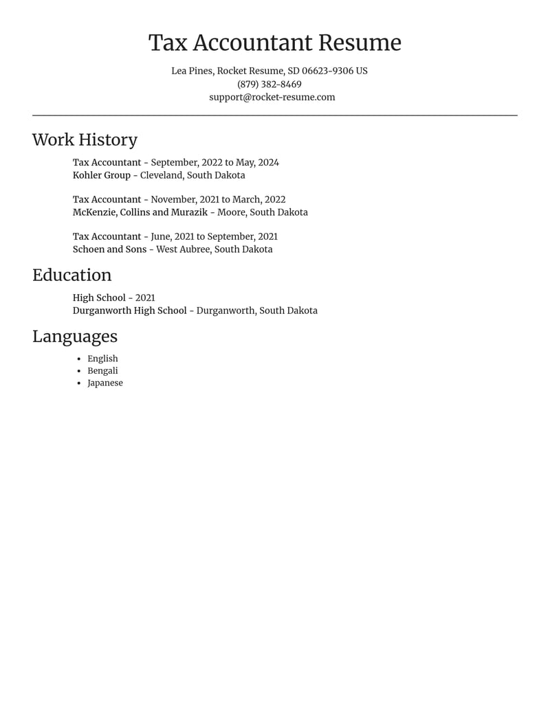 tax accountant accounting and finance resume focal point template 0 foc