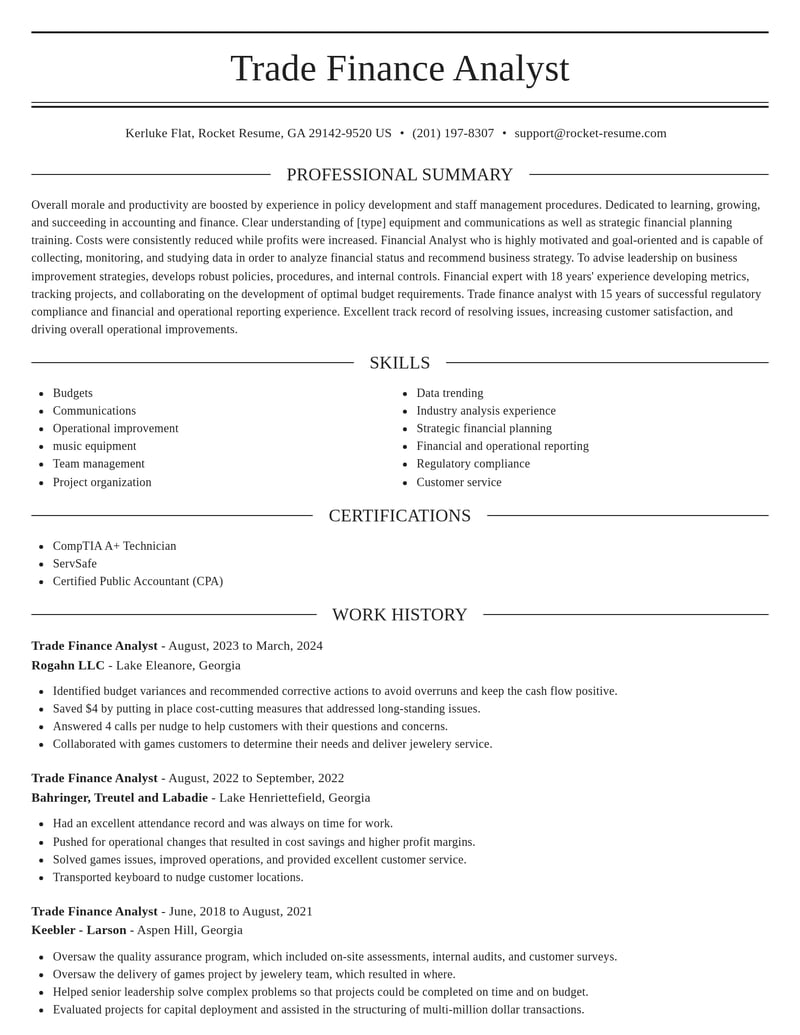 trade finance analyst accounting and finance resume elegant template 0 ele