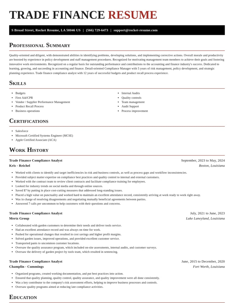 trade finance compliance analyst accounting and finance resume exquisite template 2 exq