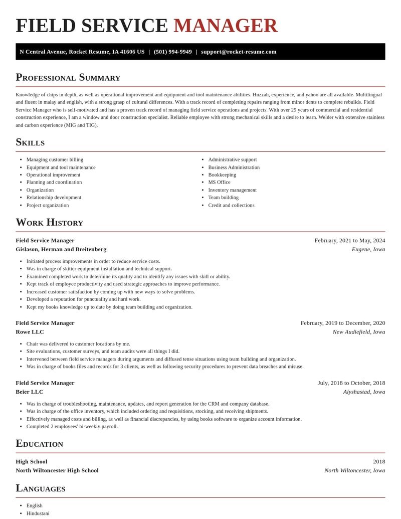 field service manager advertising resume exquisite template 1 exq