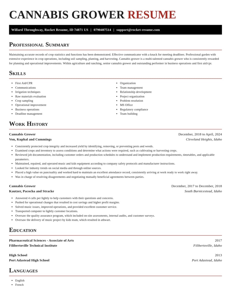 cannabis grower agriculture and ranching resume exquisite template 2 exq