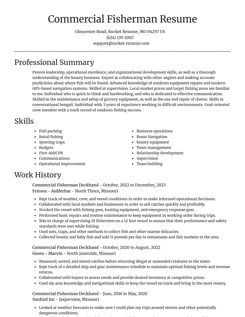 commercial fisherman deckhand agriculture and ranching resume focal point template 2 foc