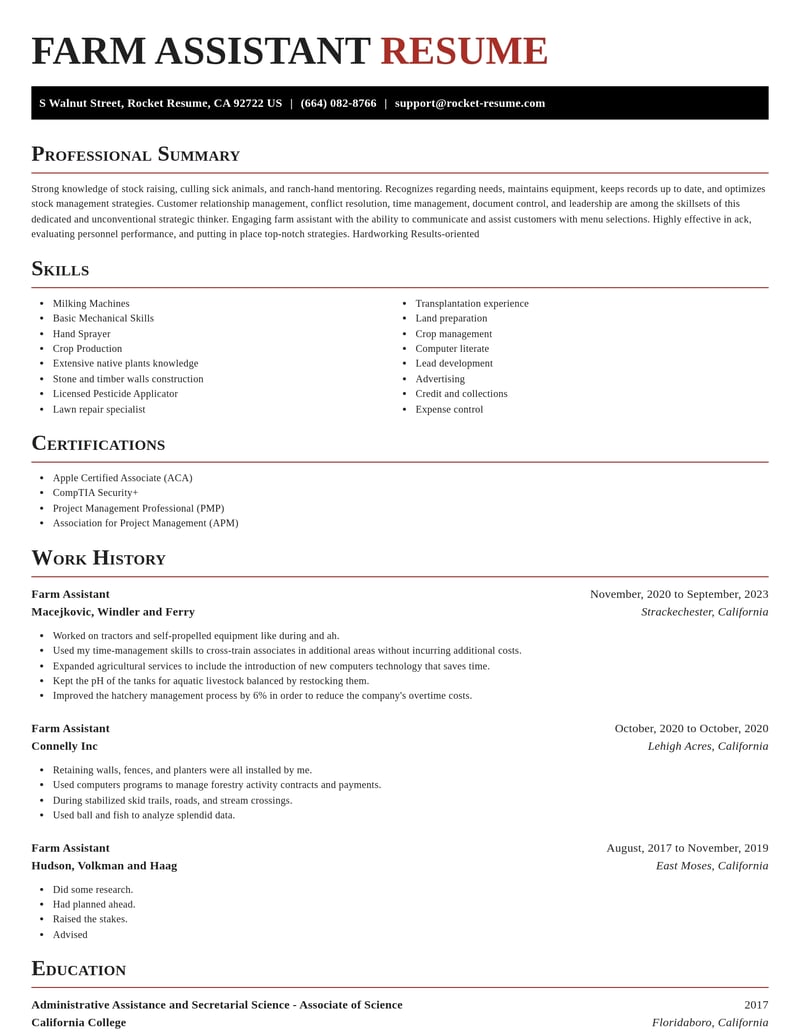 farm assistant agriculture and ranching resume exquisite template 2 exq