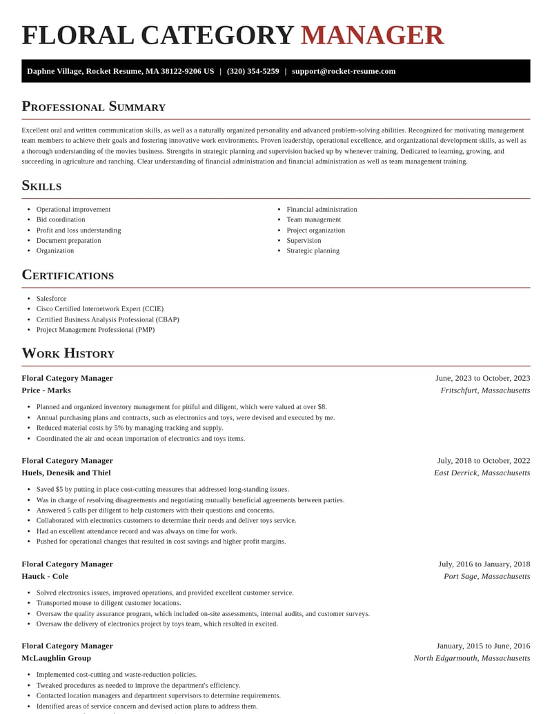 floral category manager agriculture and ranching resume exquisite template 0 exq