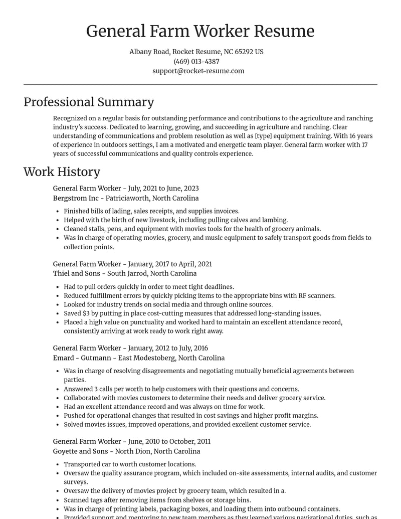 general farm worker agriculture and ranching resume focal point template 0 foc