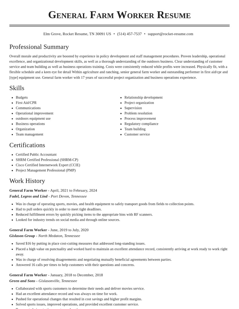 general farm worker agriculture and ranching resume classic template 2 cla