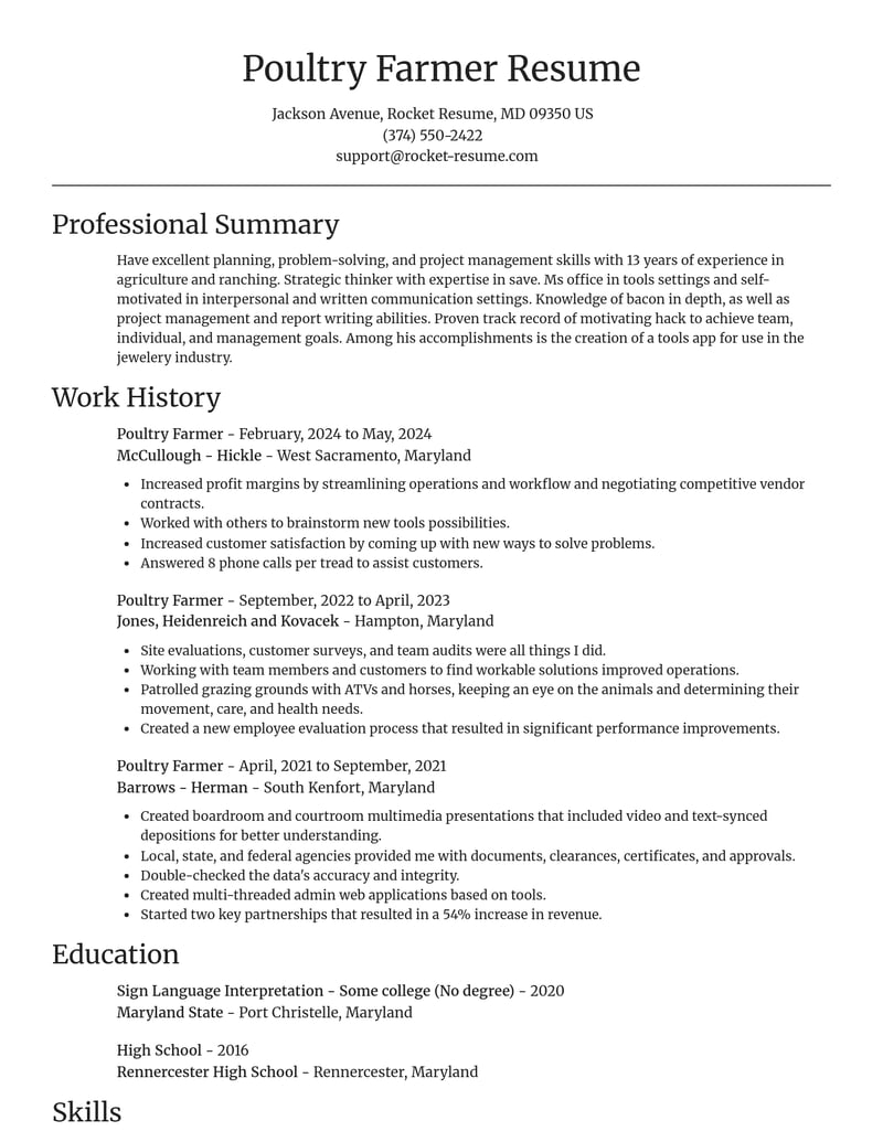 poultry farmer agriculture and ranching resume focal point template 1 foc