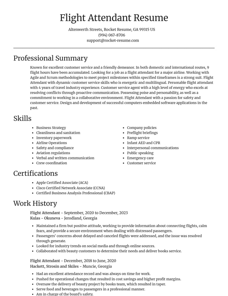 flight attendant airline resume focal point template 0 foc