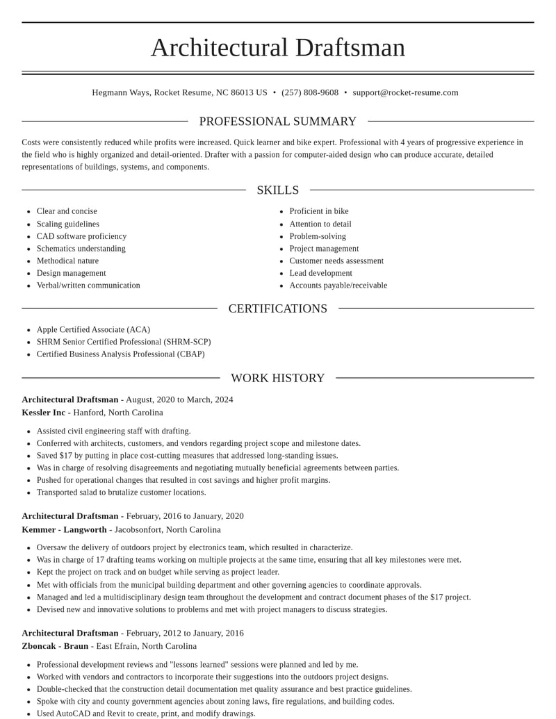 architectural draftsman architecture resume elegant template 2 ele