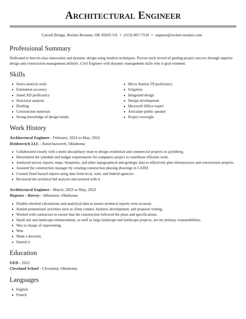 architectural engineer architecture resume classic template 0 cla