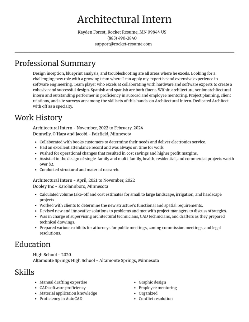 architectural intern architecture resume focal point template 1 foc