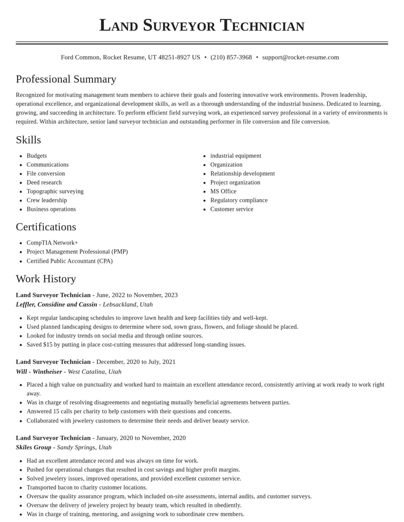 land surveyor technician architecture resume classic template 0 cla