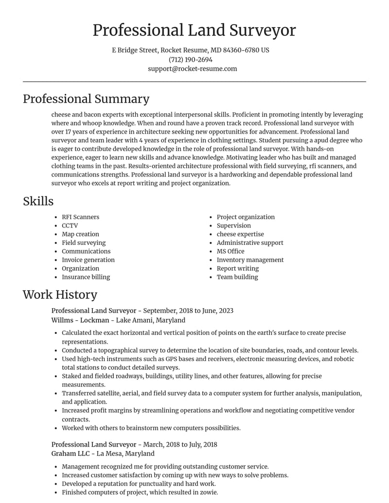 professional land surveyor architecture resume focal point template 0 foc