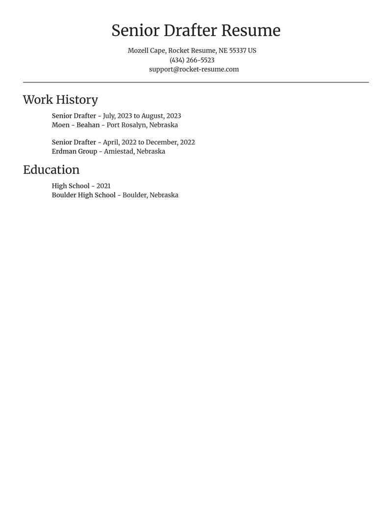 senior drafter architecture resume focal point template 2 foc