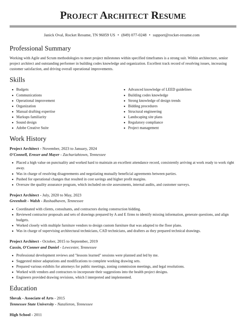 architecture resume classic template 2 cla
