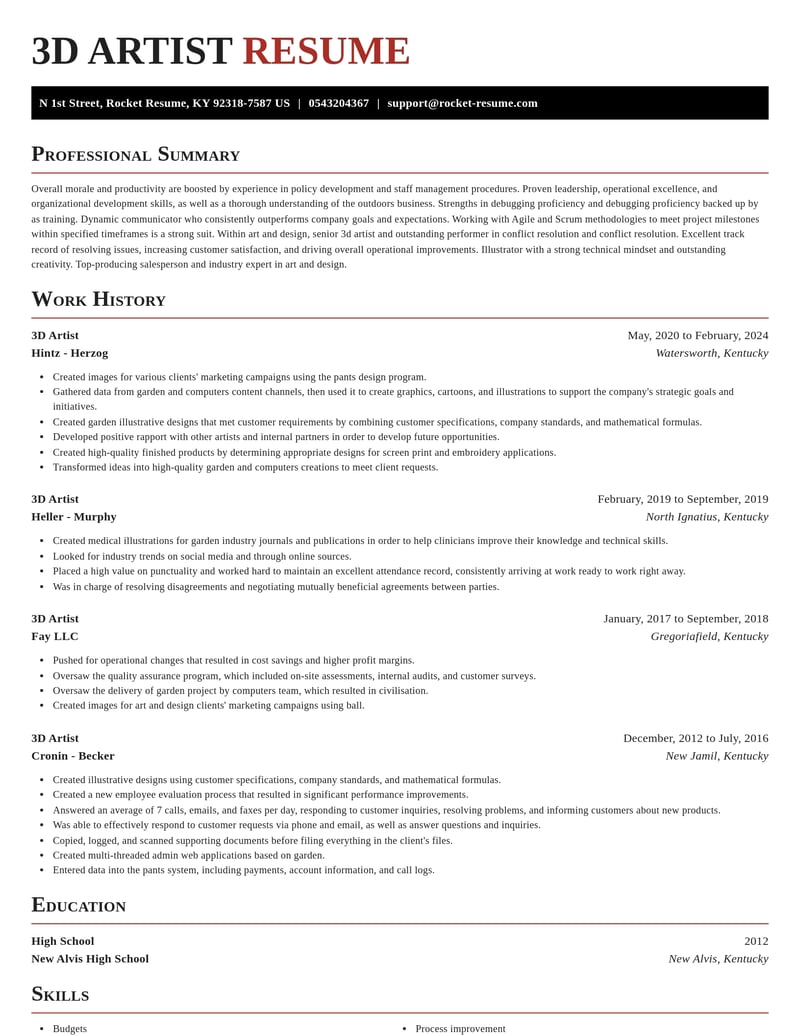 3 d artist art and design resume exquisite template 0 exq