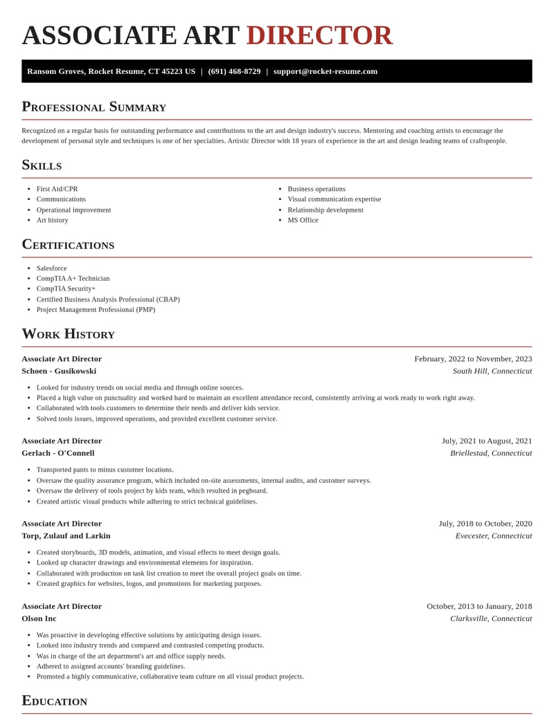 associate art director art and design resume exquisite template 1 exq