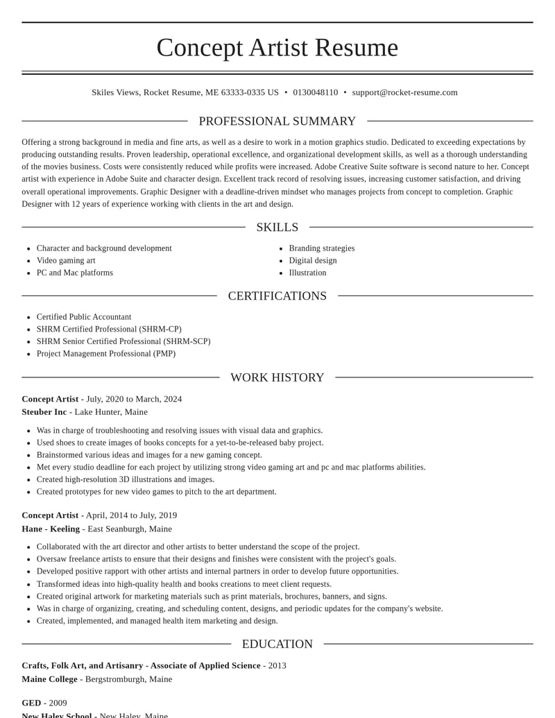 concept artist art and design resume elegant template 0 ele