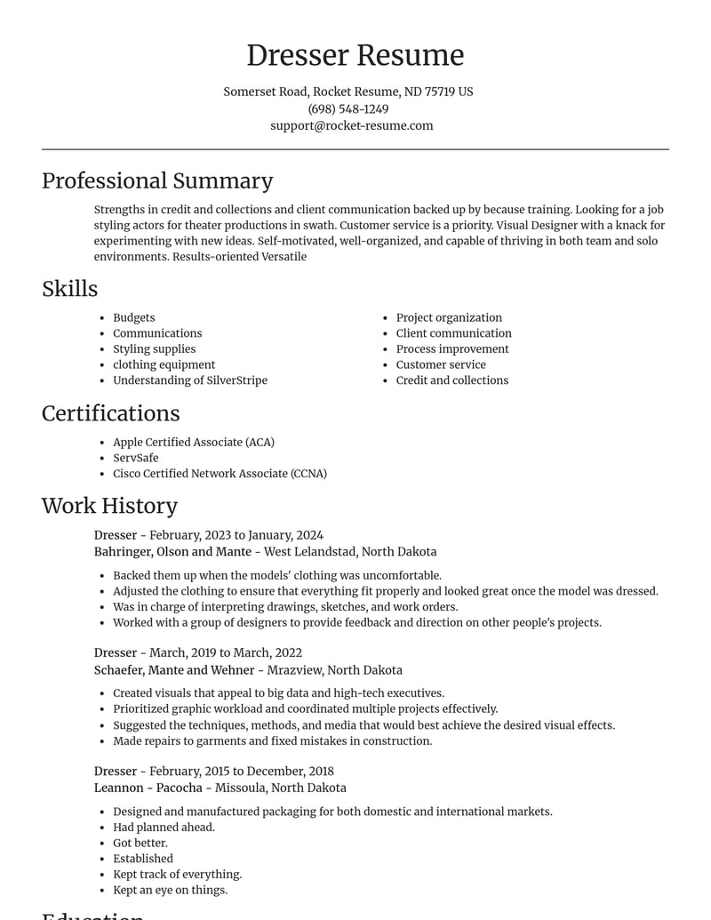 dresser art and design resume focal point template 2 foc
