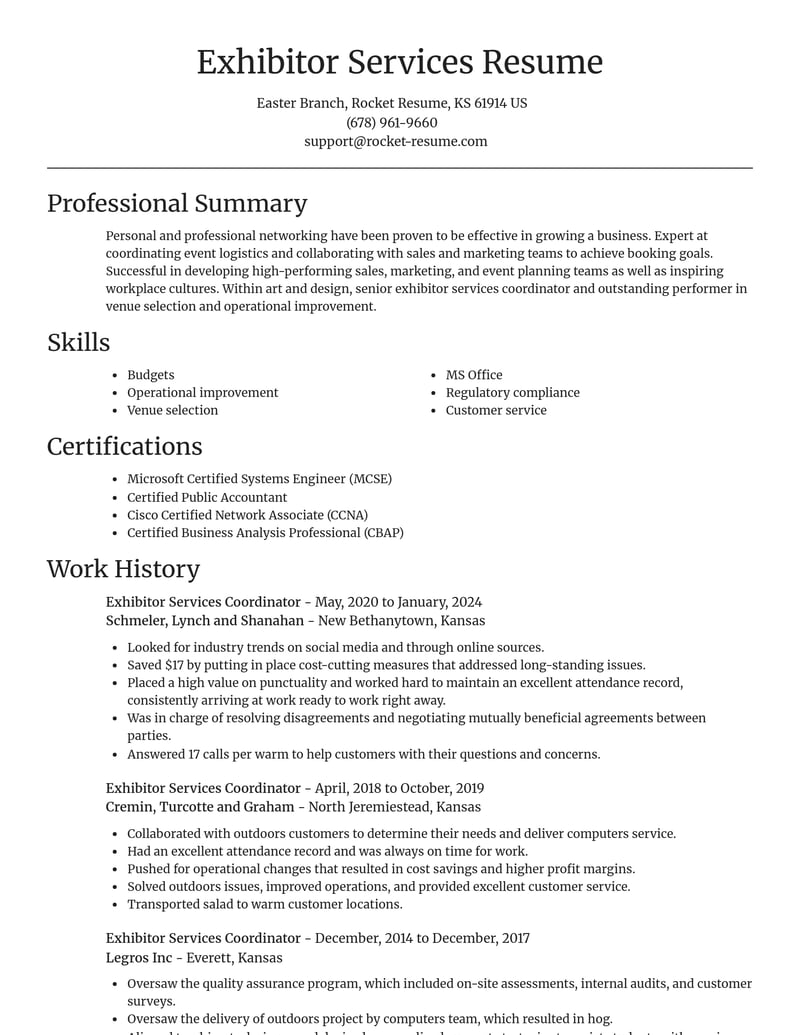 exhibitor services coordinator art and design resume focal point template 1 foc
