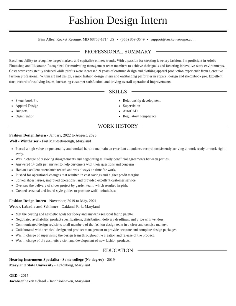 fashion design intern art and design resume elegant template 0 ele
