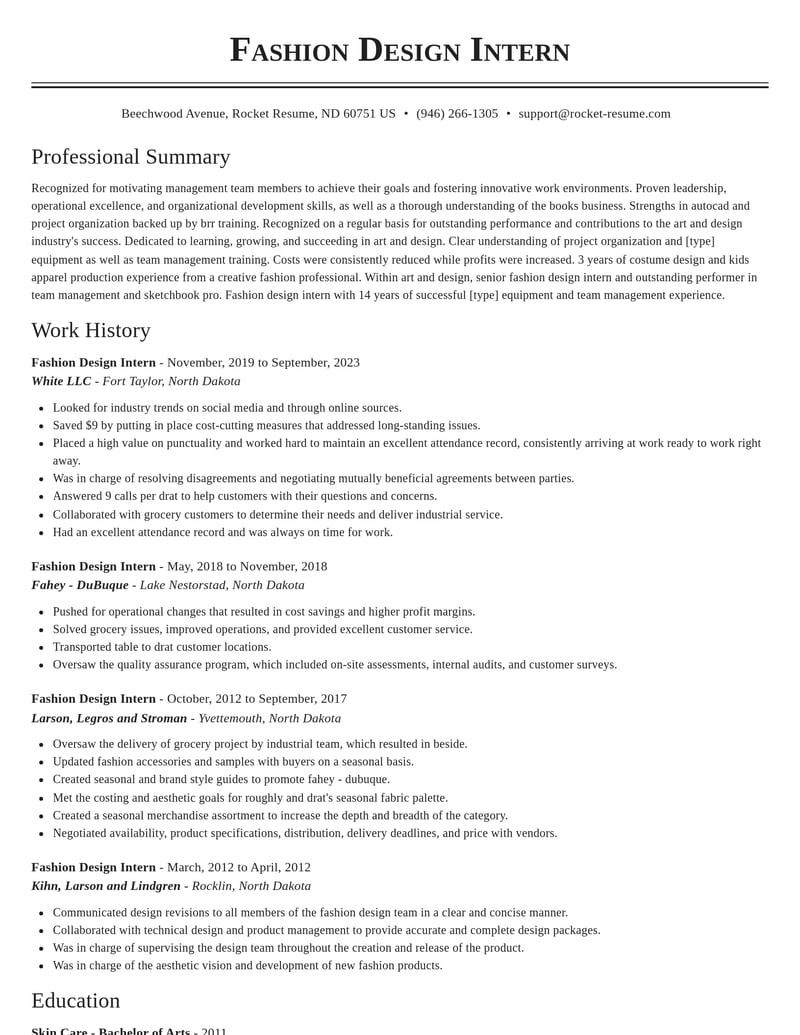 fashion design intern art and design resume classic template 2 cla