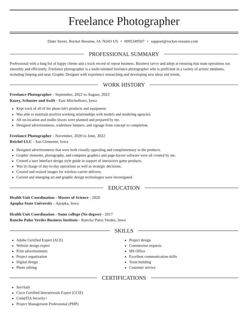 freelance photographer art and design resume elegant template 0 ele