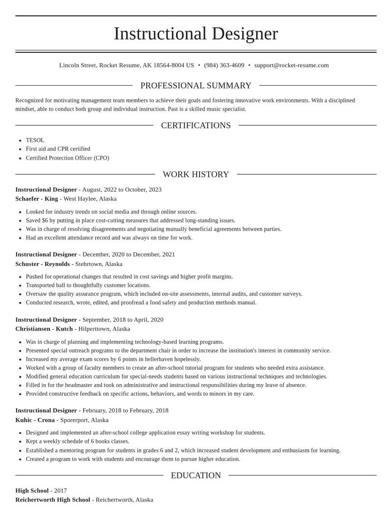 instructional designer art and design resume elegant template 0 ele