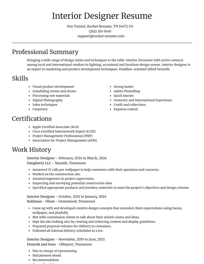 interior designer art and design resume focal point template 1 foc