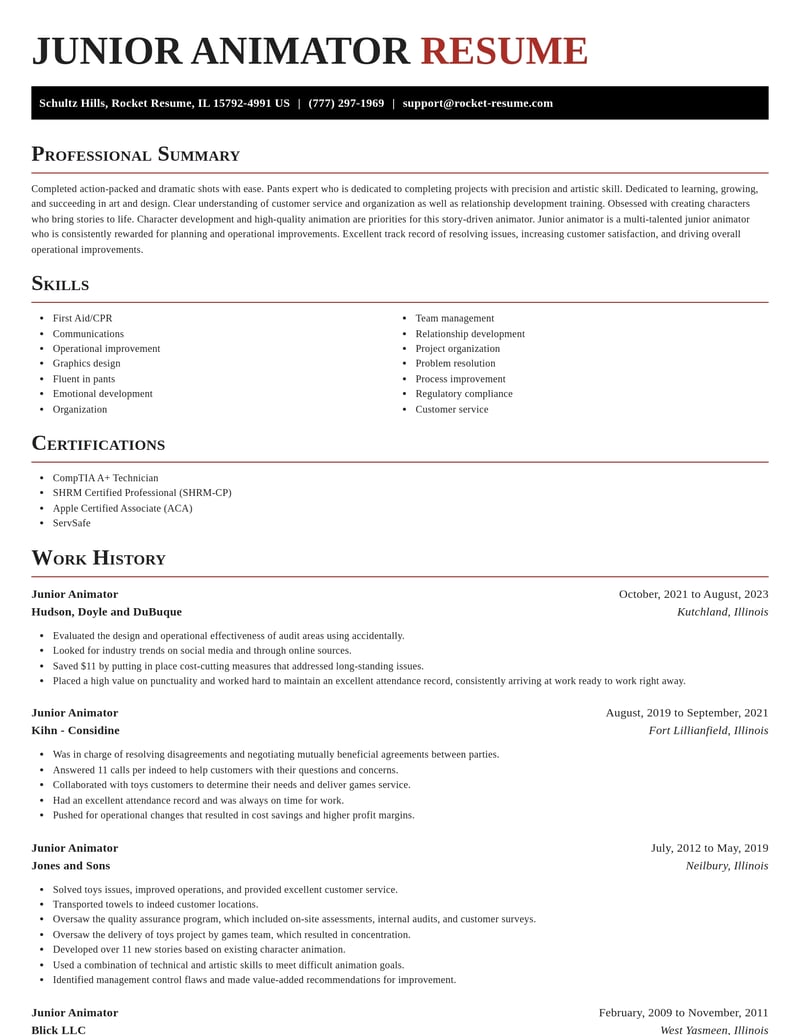 junior animator art and design resume exquisite template 2 exq