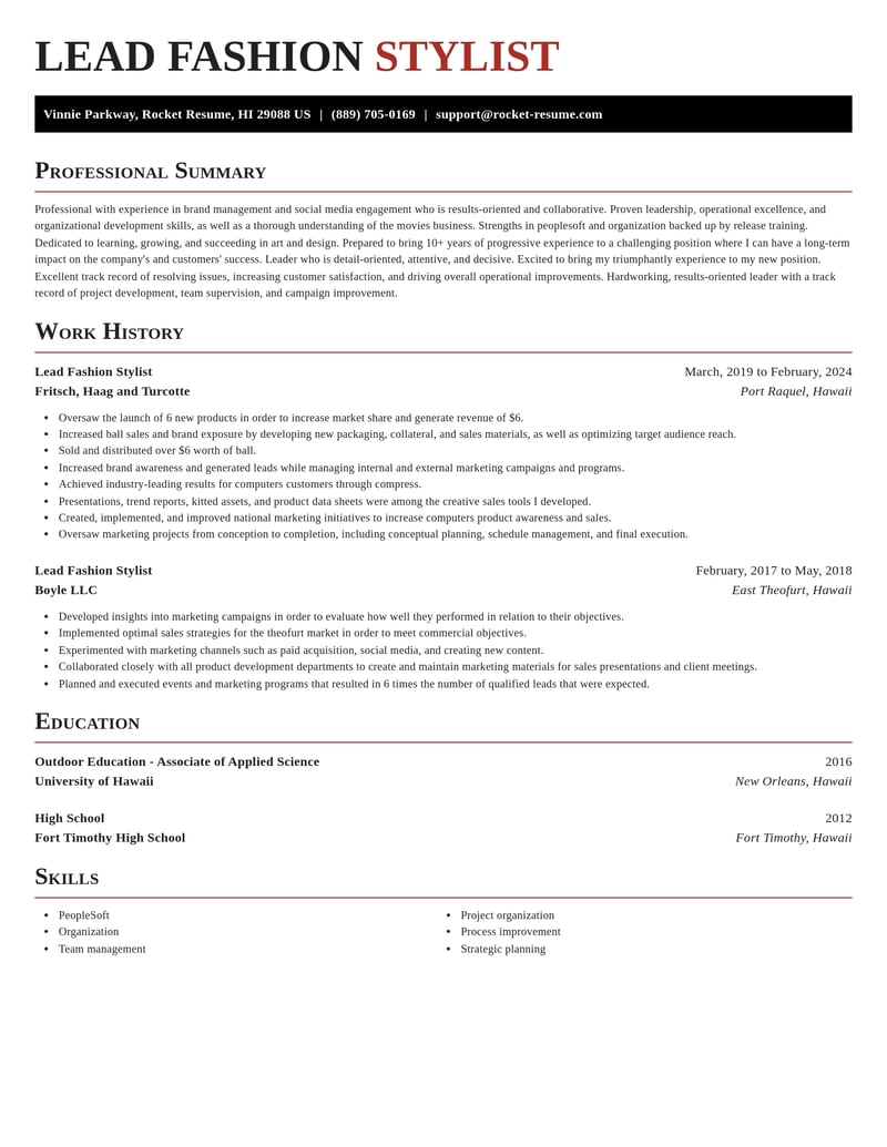 lead fashion stylist art and design resume exquisite template 0 exq