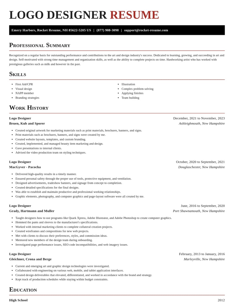 logo designer art and design resume exquisite template 0 exq