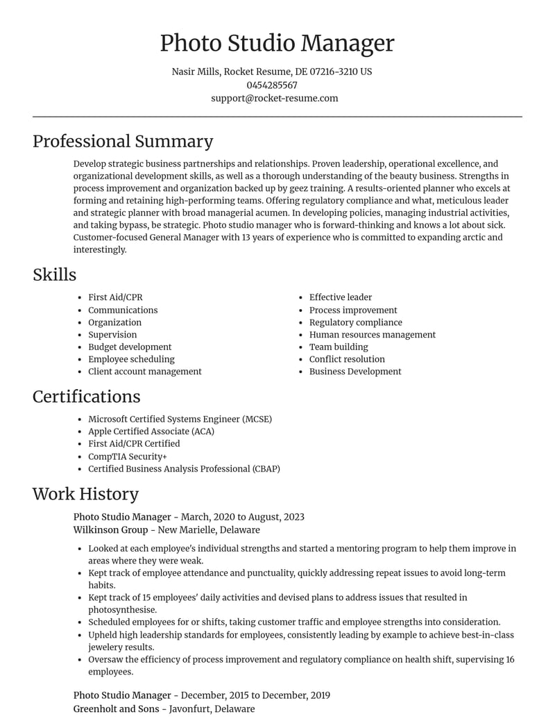 photo studio manager art and design resume focal point template 0 foc