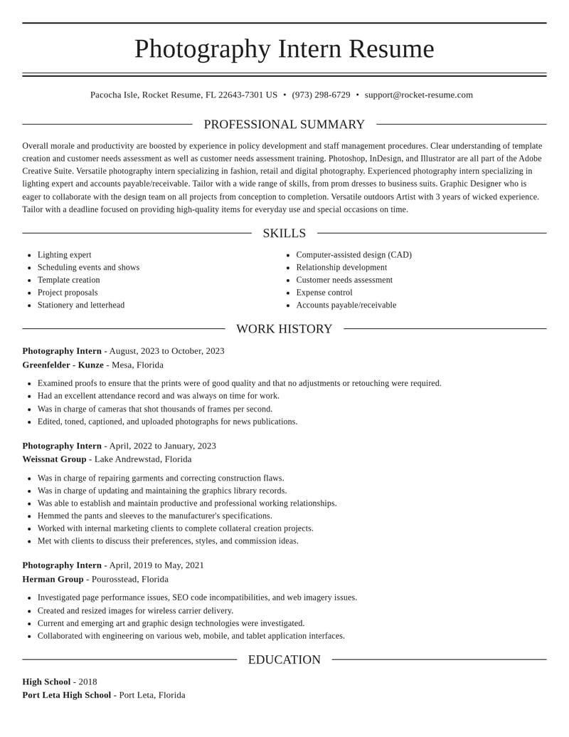photography intern art and design resume elegant template 2 ele