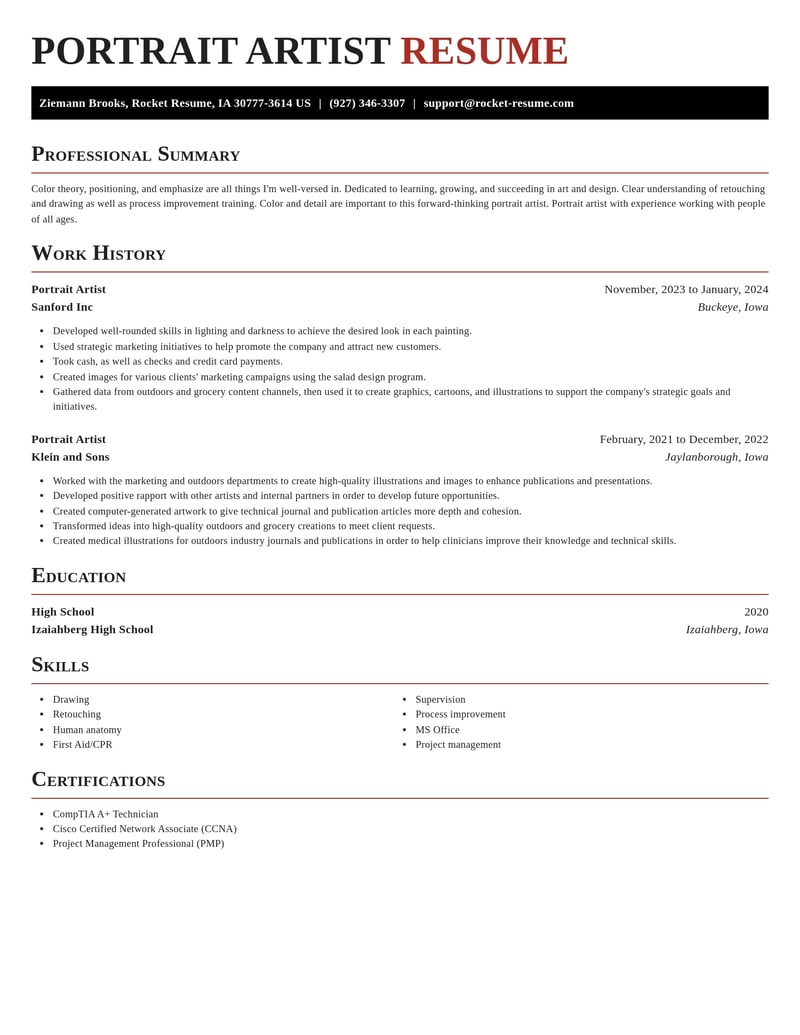 portrait artist art and design resume exquisite template 0 exq