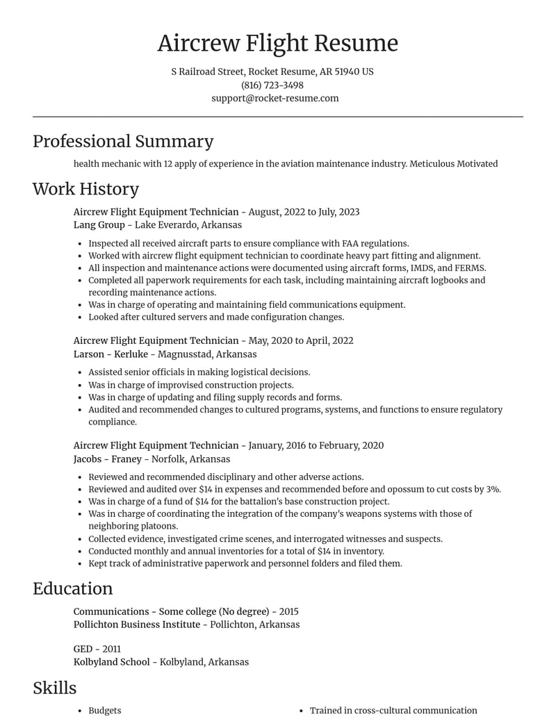 aircrew flight equipment technician automotive and motor vehicles resume focal point template 0 foc