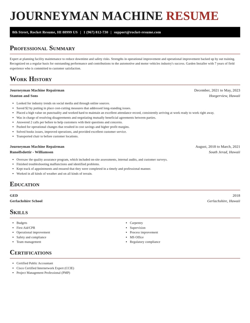 journeyman machine repairman automotive and motor vehicles resume exquisite template 0 exq