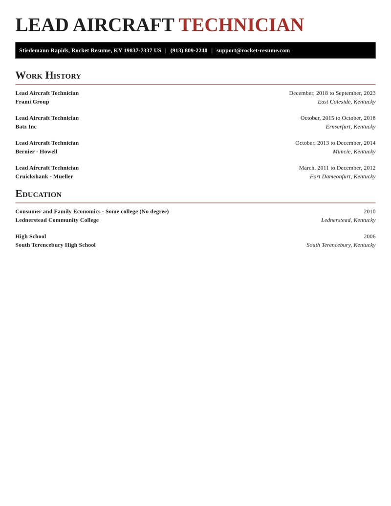 lead aircraft technician automotive and motor vehicles resume exquisite template 0 exq