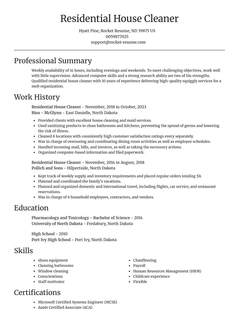 residential house cleaner automotive and motor vehicles resume focal point template 1 foc