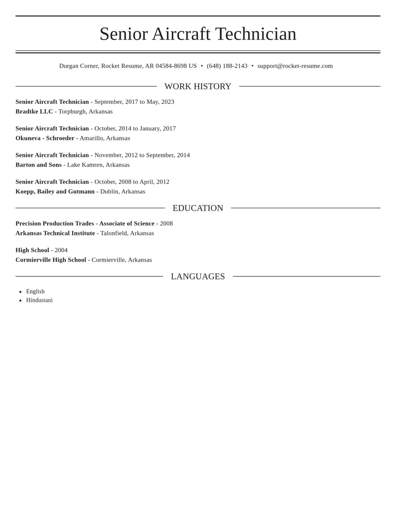 senior aircraft technician automotive and motor vehicles resume elegant template 1 ele