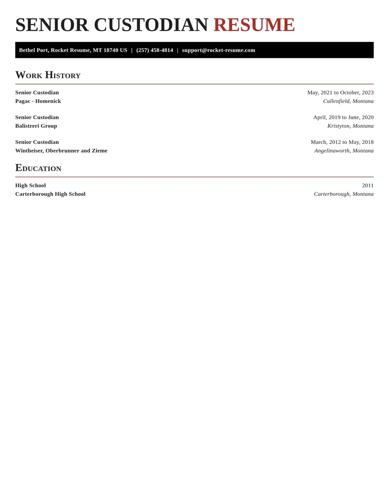 senior custodian automotive and motor vehicles resume exquisite template 1 exq